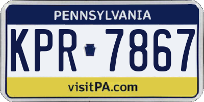 PA license plate KPR7867