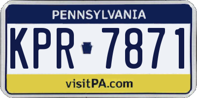 PA license plate KPR7871