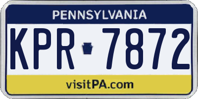 PA license plate KPR7872