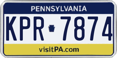 PA license plate KPR7874