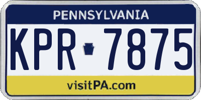 PA license plate KPR7875