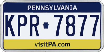 PA license plate KPR7877