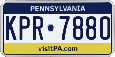 PA license plate KPR7880