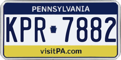 PA license plate KPR7882