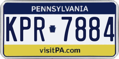 PA license plate KPR7884