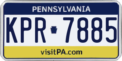 PA license plate KPR7885