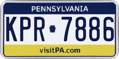 PA license plate KPR7886