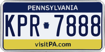 PA license plate KPR7888