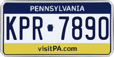 PA license plate KPR7890