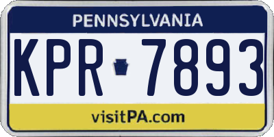 PA license plate KPR7893