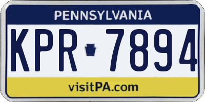 PA license plate KPR7894