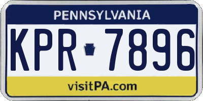 PA license plate KPR7896