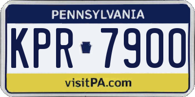 PA license plate KPR7900