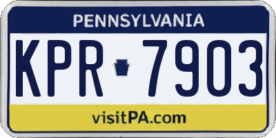 PA license plate KPR7903