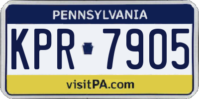 PA license plate KPR7905