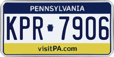 PA license plate KPR7906