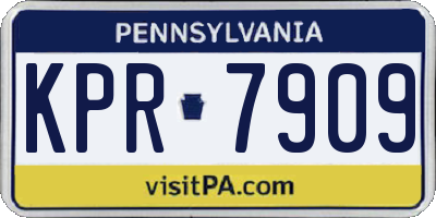PA license plate KPR7909