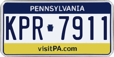 PA license plate KPR7911