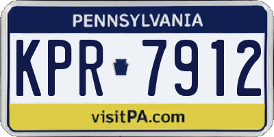 PA license plate KPR7912