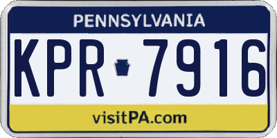 PA license plate KPR7916