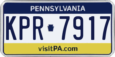 PA license plate KPR7917
