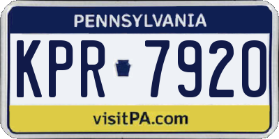 PA license plate KPR7920