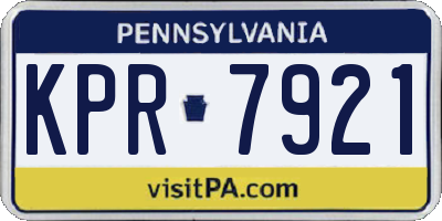 PA license plate KPR7921