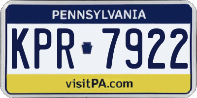 PA license plate KPR7922
