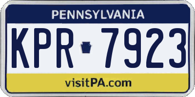 PA license plate KPR7923