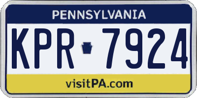 PA license plate KPR7924