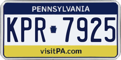 PA license plate KPR7925