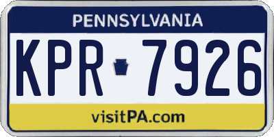 PA license plate KPR7926