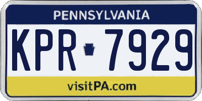 PA license plate KPR7929