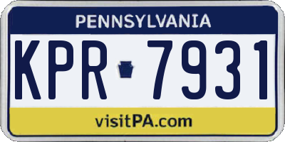 PA license plate KPR7931