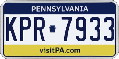 PA license plate KPR7933