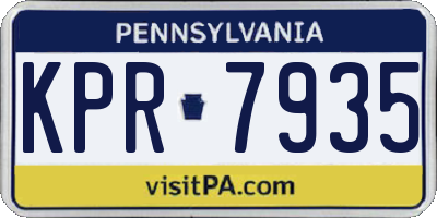 PA license plate KPR7935