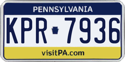 PA license plate KPR7936