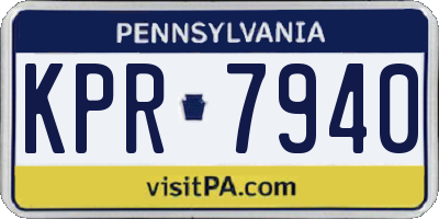 PA license plate KPR7940