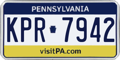 PA license plate KPR7942