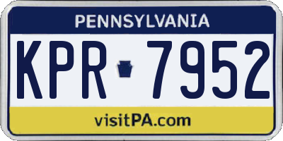 PA license plate KPR7952