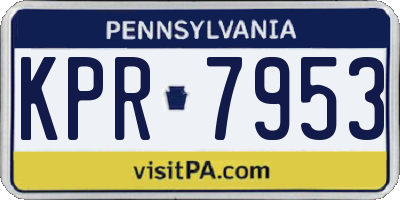PA license plate KPR7953