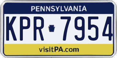 PA license plate KPR7954
