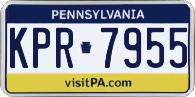 PA license plate KPR7955