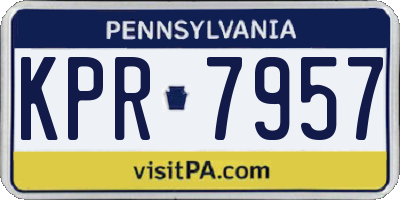 PA license plate KPR7957