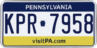 PA license plate KPR7958