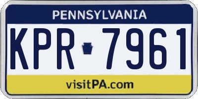 PA license plate KPR7961