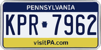 PA license plate KPR7962