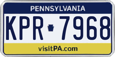 PA license plate KPR7968