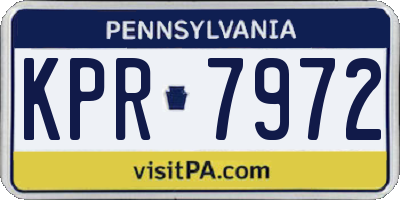 PA license plate KPR7972