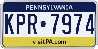 PA license plate KPR7974